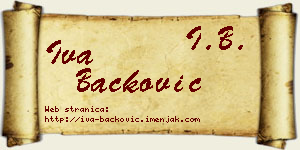 Iva Backović vizit kartica
